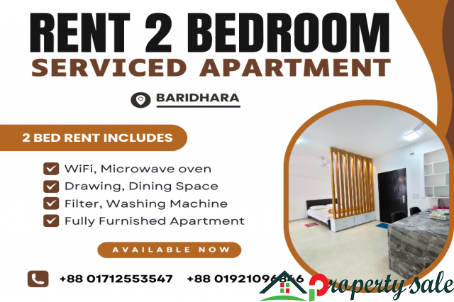 Beautiful 2 Bedroom Serviced Apartment RENT In Baridhara.