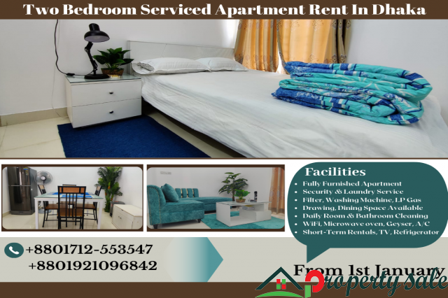 Fully Furnished Two Bedroom Serviced Apartment RENT in Bashundhara R/A.