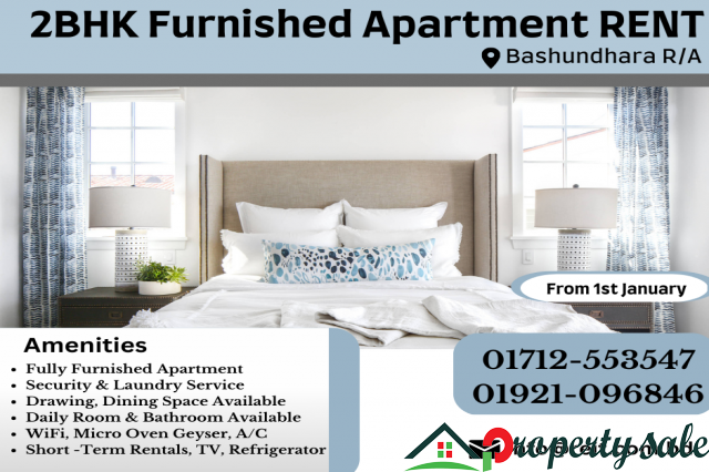 Fully Furnished Two Bedroom Serviced Apartment RENT in Bashundhara R/A.