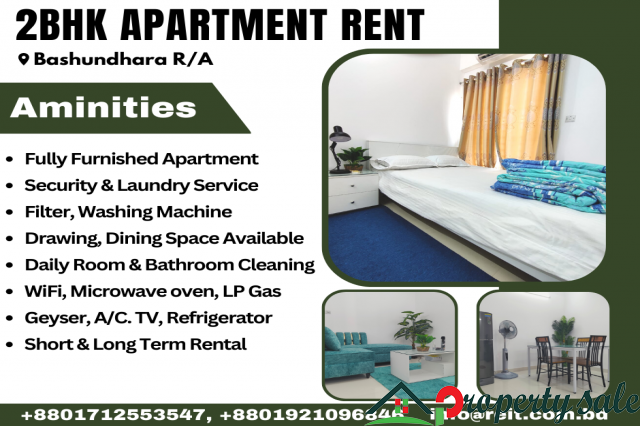 Fully Furnished Two Bedroom Serviced Apartment RENT in Bashundhara R/A.
