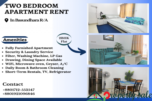 Fully Furnished Two Bedroom Serviced Apartment RENT in Bashundhara R/A.