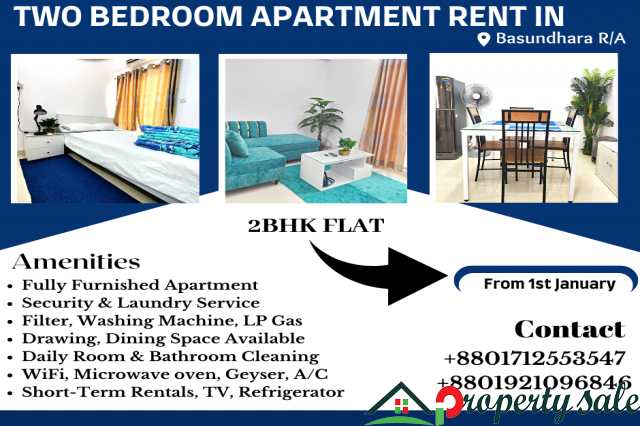 Furnished Two Bedroom Serviced Apartment RENT.