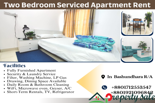 Fully Furnished Two Bedroom Serviced Apartment RENT in Bashundhara R/A.