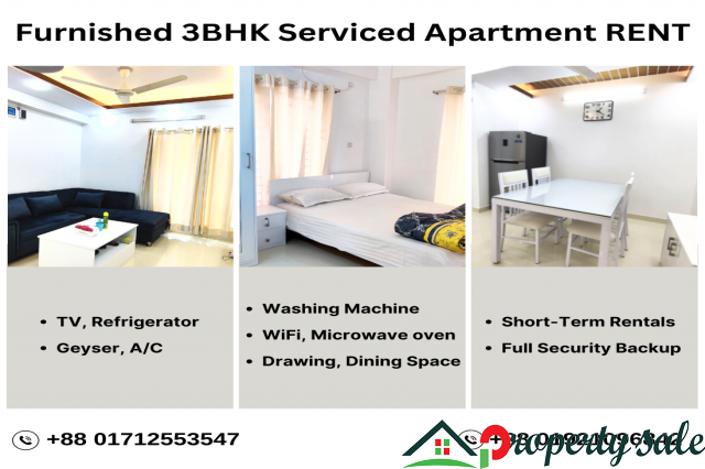 Furnished 3BHK Apartment RENT in Bashundhara R/A