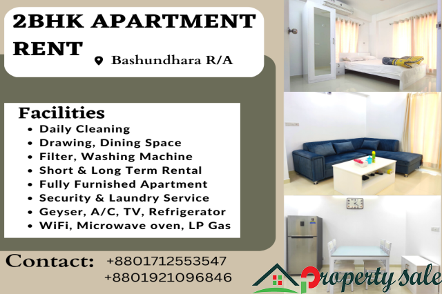 Fully Furnished Two Bedroom Serviced Apartment RENT in Bashundhara R/A.