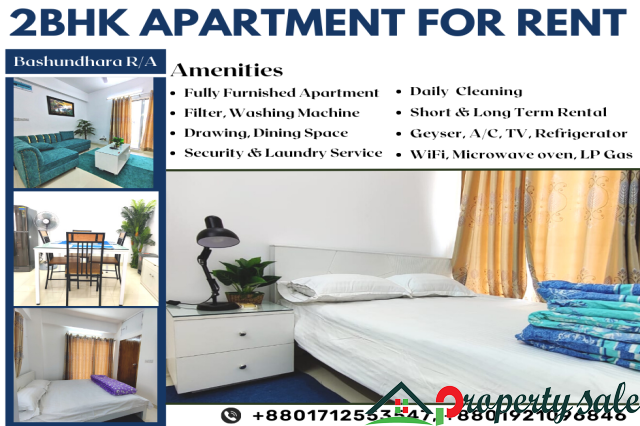 Fully Furnished Two Bedroom Serviced Apartment RENT in Bashundhara R/A.