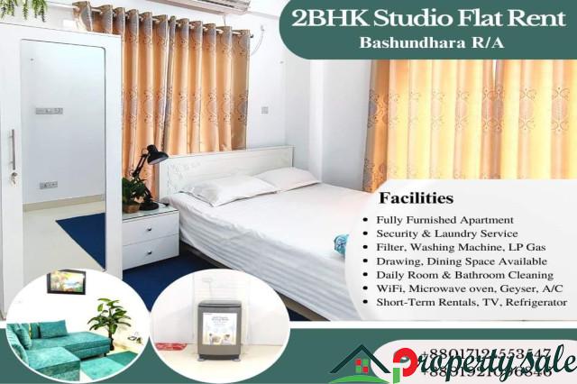 Furnished 2BHK Studio Apartment RENT in Bashundhara R/A.