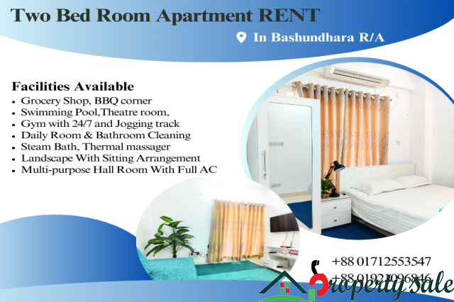 Two Bedroom Serviced Apartment RENT in Bashundhara R/A.