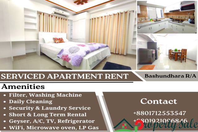 Two Bedroom Serviced Apartment Rent In Bashundhara R/A