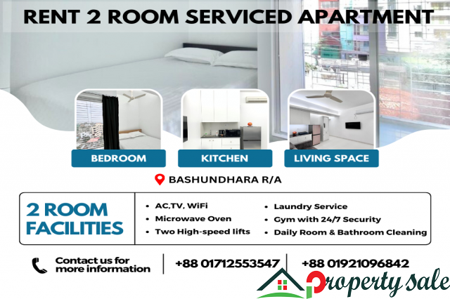 Rent A elegant Two Room Furnished Apartment In Bashundhara R/A
