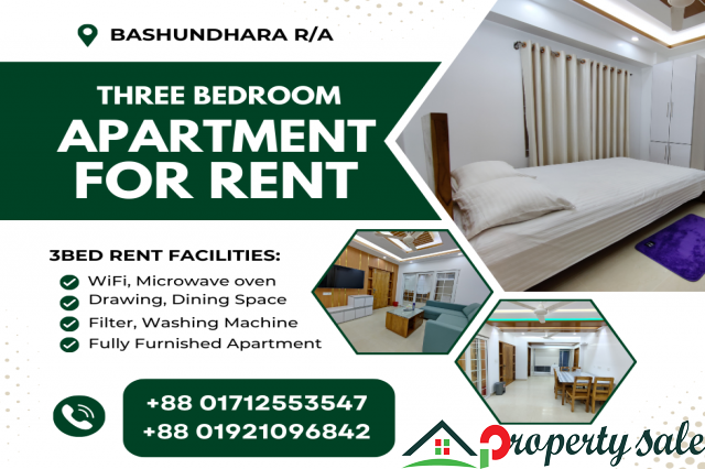 Decorated 3BHK Serviced Apartment RENT In Bashundhara R/A