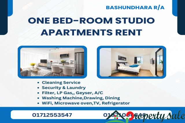 Rent Furnished 1 Bedroom Studio Apartments In Bashundhara R/A.