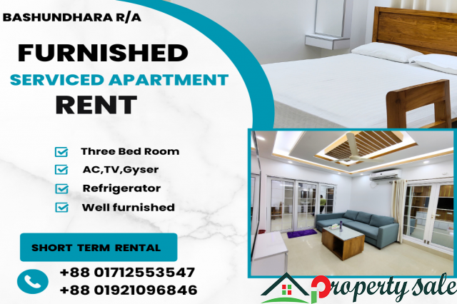 Beautiful 3Bed Room Serviced Apartment RENT In Bashundhara R/A