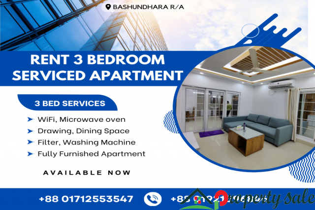 RENT Serviced 3 Bed Room Apartment RENT In Bashundhara R/A