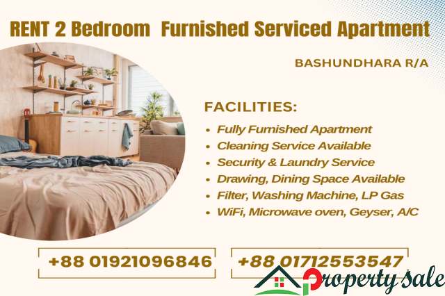 Rent Elegant Fully Furnished 2BHK Apartment In Bashundhara R/A