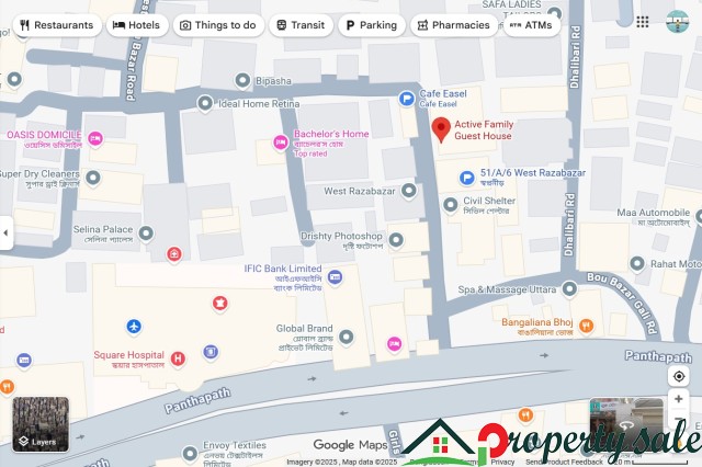 13000sqft, 6beds used independent House with Land For Sale at West Razabazar, Panthapath, Dhaka 1215.