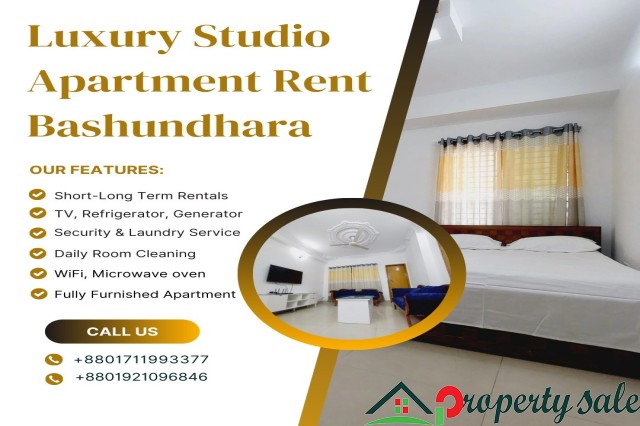 Furnished 2-Room Studio Apartment for Rent in Bashundhara R/A
